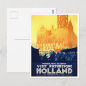 Bezoek Holland vintage-Briefkaart Briefkaart (Voorkant / Achterkant)