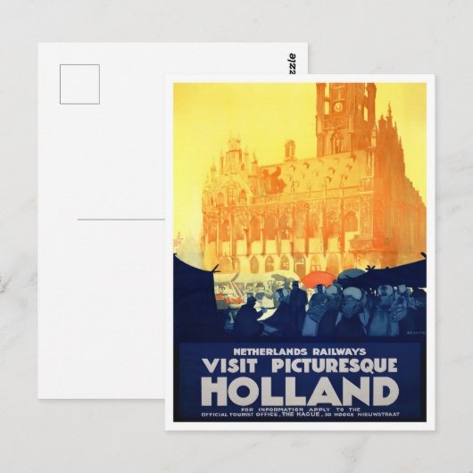 Bezoek Holland vintage-Briefkaart Briefkaart (Voorkant / Achterkant)