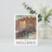 Bezoek Holland vintage-Briefkaart Briefkaart (Staand voorkant)