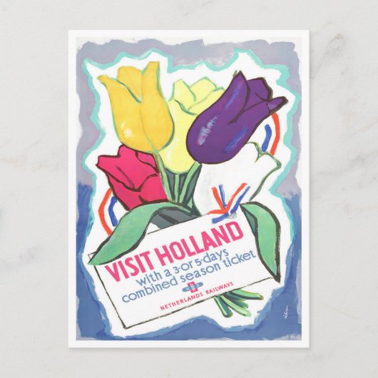 Bezoek Holland vintage-Briefkaart Briefkaart (Voorkant)