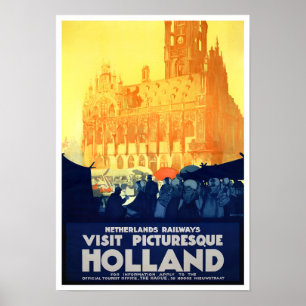 Bezoek Holland vintage-Poster Poster