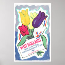 Bezoek Holland vintage-Poster