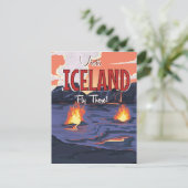 Bezoek IJsland poster van vintage Briefkaart (Staand voorkant)