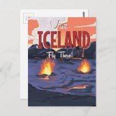 Bezoek IJsland poster van vintage Briefkaart (Voorkant / Achterkant)