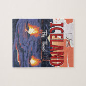 Bezoek IJsland vintage reisposter Legpuzzel (Horizontaal)