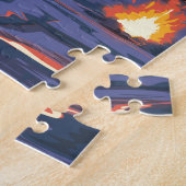 Bezoek IJsland vintage reisposter Legpuzzel (Zijkant)