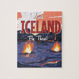 Bezoek IJsland vintage reisposter Legpuzzel