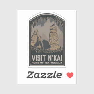 Bezoek in N'kai Travel Poster Lovecraft Tsathoggua Sticker