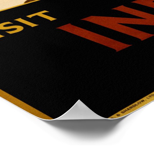 Bezoek India  1929 Reis Poster (Hoek)