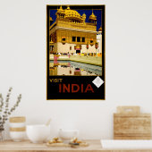 Bezoek India  1929 Reis Poster (Keuken)