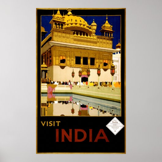 Bezoek India  1929 Reis Poster (Voorkant)