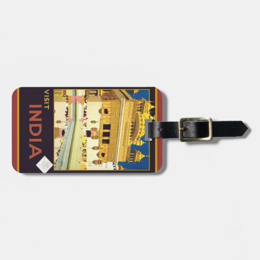 bezoek India Bagagelabel (Voorkant horizontaal)