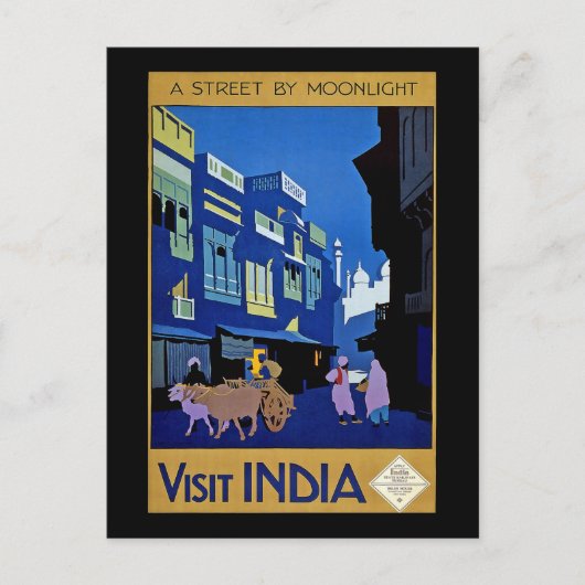 Bezoek India Briefkaart (Voorkant)