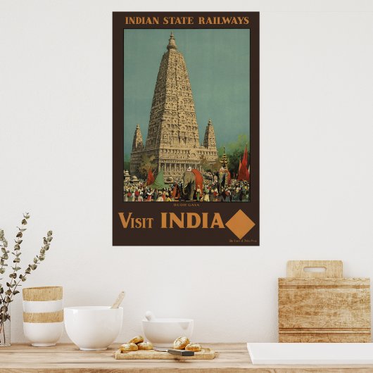 Bezoek India Budh Gaya Poster (Keuken)