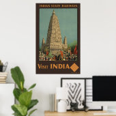 Bezoek India Budh Gaya Poster (Thuiskantoor)