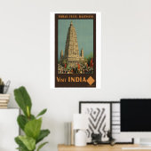 Bezoek India Budh Gaya Vintage Reisposter Poster (Thuiskantoor)