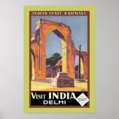 Bezoek India ~ Delhi Poster (Voorkant)