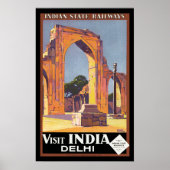 Bezoek India - Delhi Poster (Voorkant)