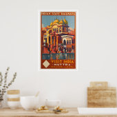 Bezoek India Indiase Staatsspoorwegen Oude Reis Poster (Keuken)