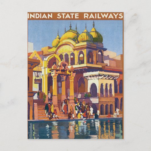 Bezoek India ~ Muttra Briefkaart (Voorkant)