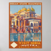  bezoek India Muttra door Roger Broders Travel Poster (Voorkant)