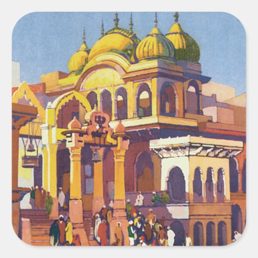 Bezoek India Muttra Vierkante Sticker (Voorkant)