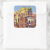 Bezoek India Muttra Vierkante Sticker (Tas)