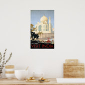 Bezoek INDIA TAJ MAHAL Tours Vintage Travel Poster (Keuken)