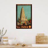Bezoek India Vintage Reisposter Print (Keuken)