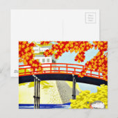 Bezoek Japan Asia Vintage Travel Briefkaart (Voorkant / Achterkant)