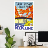 Bezoek Japan door Japan Mail Poster (Thuiskantoor)