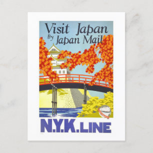  bezoek Japan door Japan Mail Travel Briefkaart