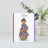  Bezoek Japan Japans Geisha Travel Briefkaart (Staand voorkant)