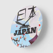 Bezoek Japan retro reisposter. Ronde Klok (Hoek)