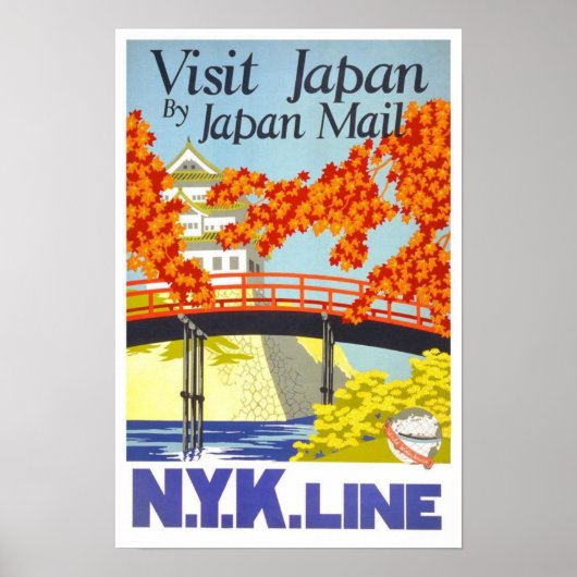 Bezoek Japan via Mail N.Y.K. Lines Poster (Voorkant)