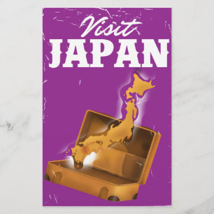Bezoek Japan vintage reisposter Briefpapier