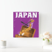 Bezoek Japan vintage reisposter Vierkante Klok (Huis)