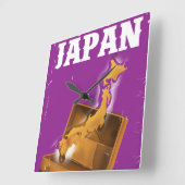 Bezoek Japan vintage reisposter Vierkante Klok (Hoek)