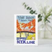 Bezoek Japan Vintage Travel Art Briefkaart (Staand voorkant)