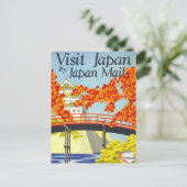 Bezoek Japan Vintage Travel Art Briefkaart (Staand voorkant)
