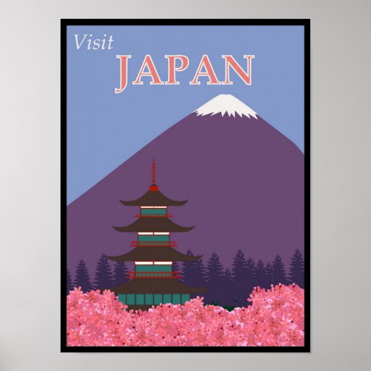 bezoek Japanse reisposter Poster (Voorkant)