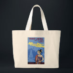 Bezoek Java Grote Tote Bag<br><div class="desc">Vintage-poster promoot Java "slechts 36 uur uit Singapore."</div>