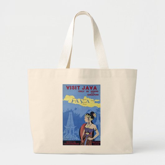 Bezoek Java Grote Tote Bag (Voorkant)