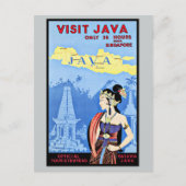 Bezoek Java Indonesia uit Singapore  Briefkaart (Voorkant)