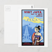 Bezoek Java Indonesia uit Singapore Briefkaart (Voorkant / Achterkant)