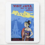 Bezoek Java Muismat<br><div class="desc">Vintage-poster promoot Java "slechts 36 uur uit Singapore."</div>