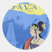 Bezoek Java Ronde Sticker (Voorkant)