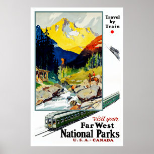 Bezoek je verafgelegen nationale parken in het wes poster