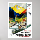 Bezoek je verafgelegen nationale parken in het wes poster (Voorkant)