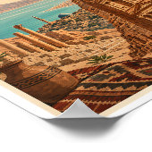 Bezoek Jordan Travel Vintage Poster (Hoek)